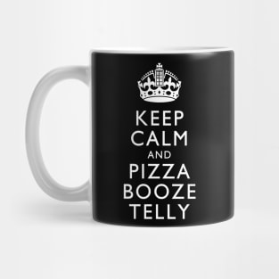 Keep Calm and Pizza Booze Telly Mug